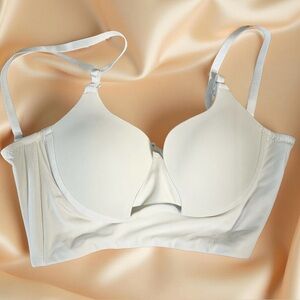 Fitcharm Secret Plunge Backless Convertible White Bra Sz 32D